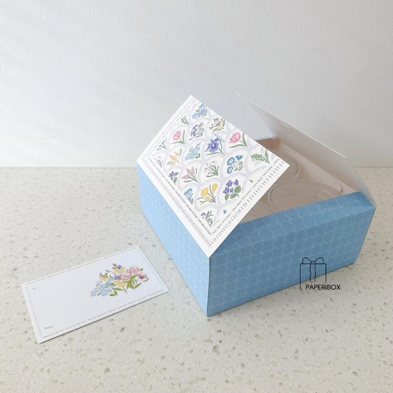 

(ISI 5 Pcs) Box BLUEBELL - Kotak Kue 20x20 Box Kue Kering Pudding Tart Kotak Makanan Box Hampers