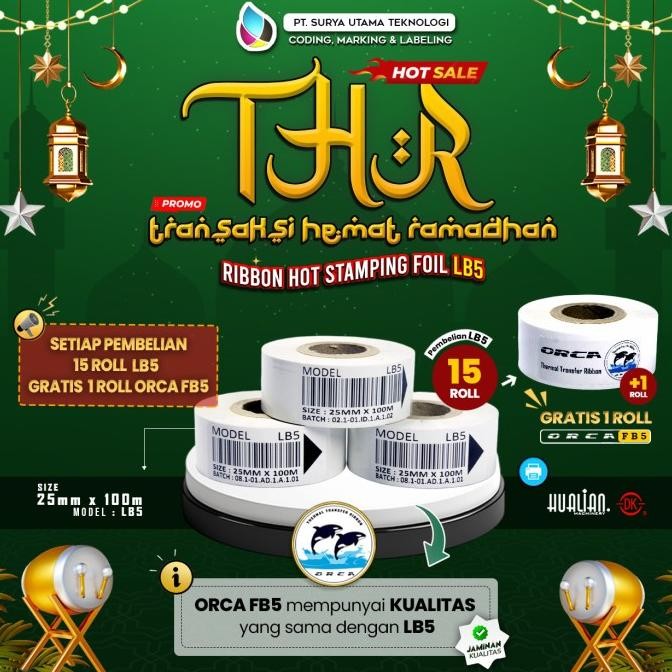 Ribbon Hot Foil LB5 25x100 Putih - Tinta Coding Expired Hot Stamping nUg