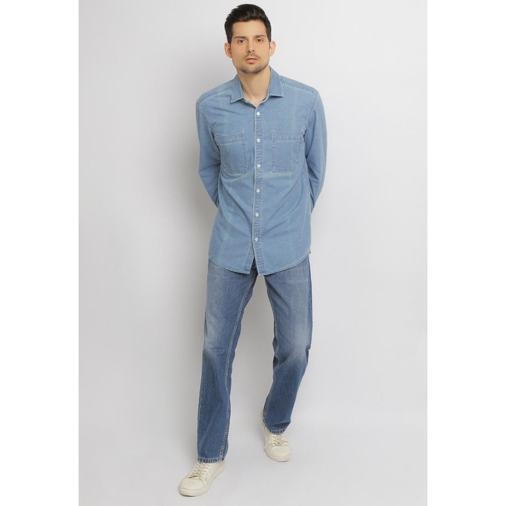 Grosir Kemeja Pria Lengan Panjang Denim Lois Jeans Kll364D