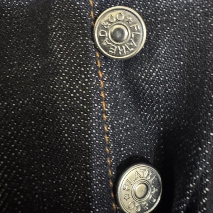 Murah The Flat Head 1001 Selvedge Denim Deep Grey