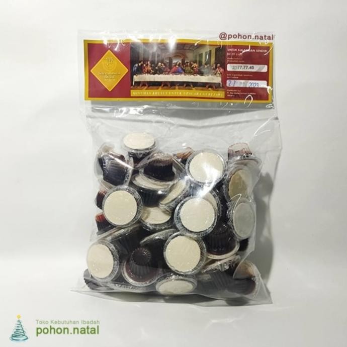 

Paket Anggur Hosti Polos Roti Perjamuan Kudus Sacramental Drink 50 pcs L24T