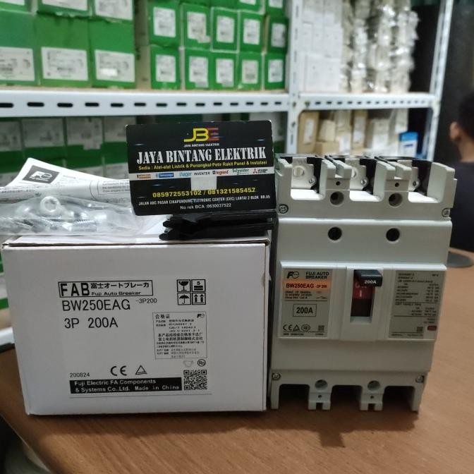 Mccb Fuji Bw250Eag 3P 200A / Mccb Fuji 200A 3 Phas Original New Stok