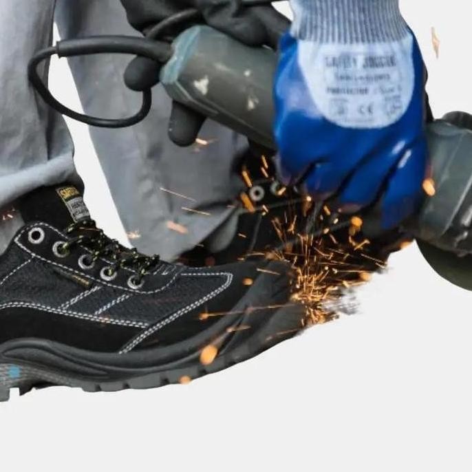 Terjangkau [Free Sarung Tangan] Sepatu Safety Jogger Gobi - Black, Sole Pu/Pu, Toecap Steel Cap, Mid