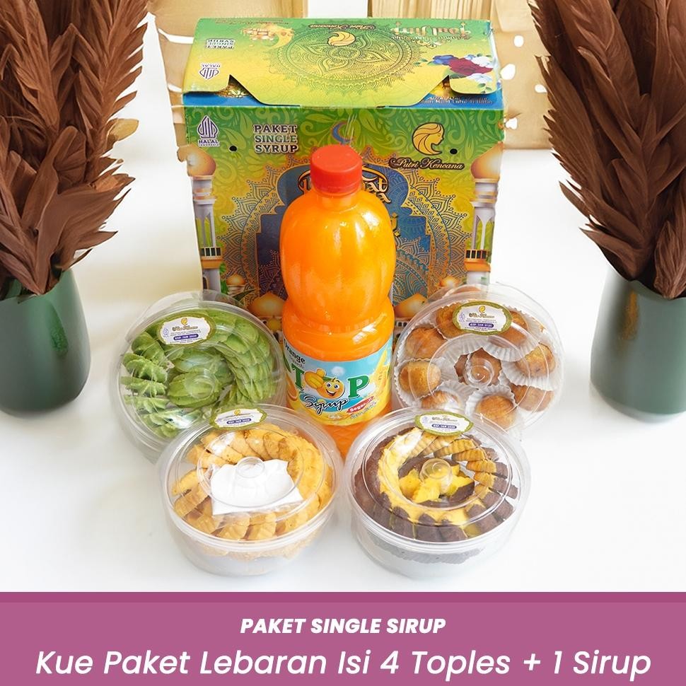 

Paket Kue Lebaran PutrI Kencana isi 4 Toples 1 Sirup Butter Cookies Kering Hampers Ramadhan Gift Hadiah
