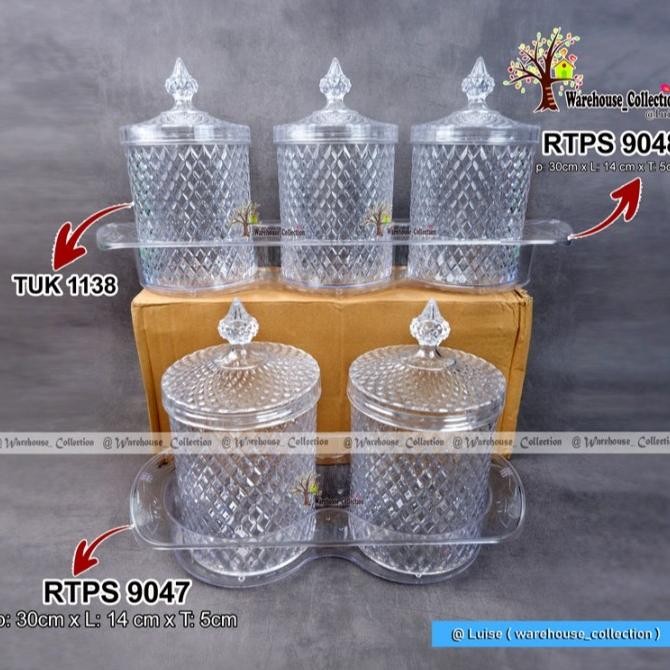 Toples Set + Nampan / 2 Toples + 1 Nampan / 3 Toples + 1 Nampan/Toples Akrilik Set Cantik Toples  1