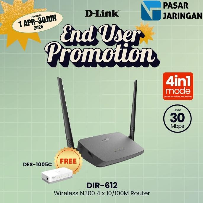 DLINK DIR-612 DIR612 Wireless N300 Router 300Mbps