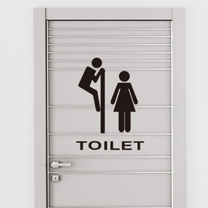 TERBARU STIKER TOILET SIGN NGINTIP MENGINTIP PINTU KAMAR MANDI STICKER LUCU
