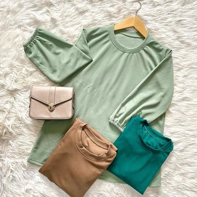 Stok Terbatas Bery - Blouse Meta Bahan Knit Baju Panjang / Beli Lokal / TikTok Re-launch Muslim Wani