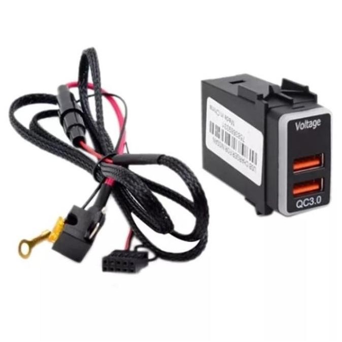 SGA | Dual USB Quick Fast Charger QC 3.0 With Voltmeter Mobil NISSAN