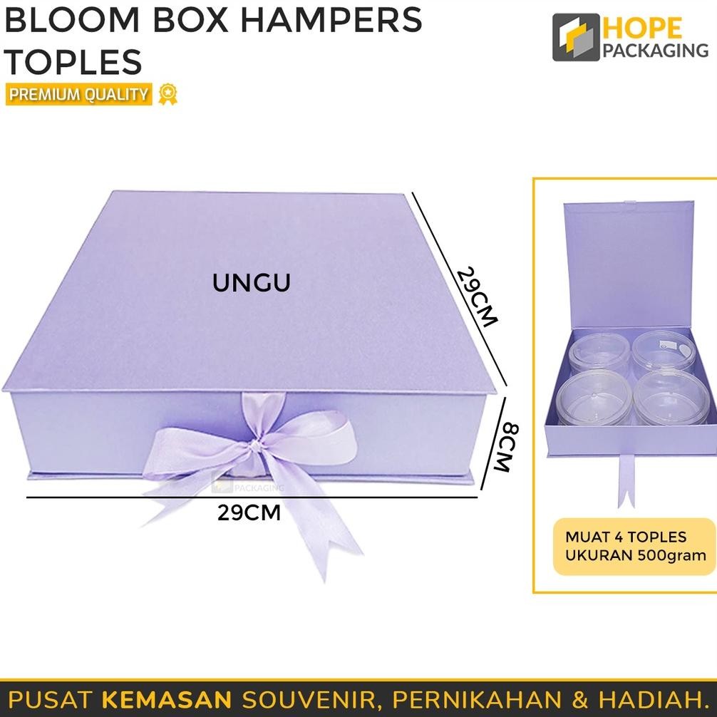 

Kotak Hampers Kue Bunga Kado 4 Toples 500 gr / Kotak Hadiah Hampers Souvenir Kado / Bloom Box Kotak Pita