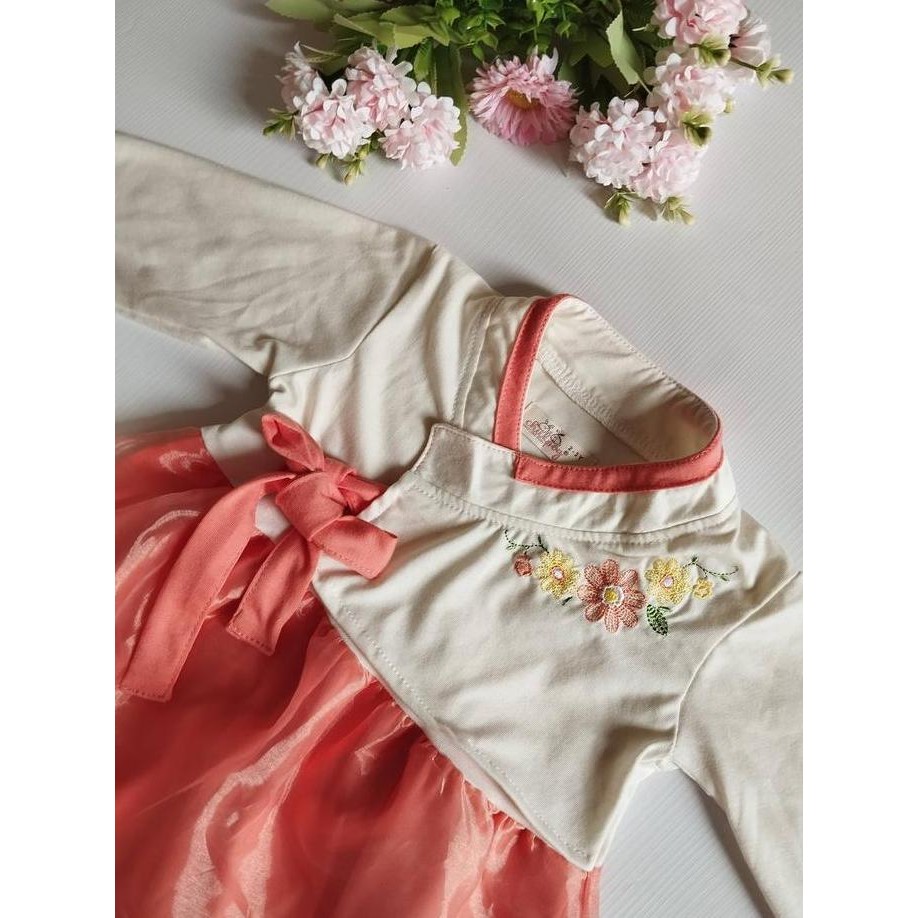 Geraigo- Gamis Anak Dalmi, Gamis Hanbok Korean Style Panjang Syari Remaja Jilbab Pesta Wanita Lebara