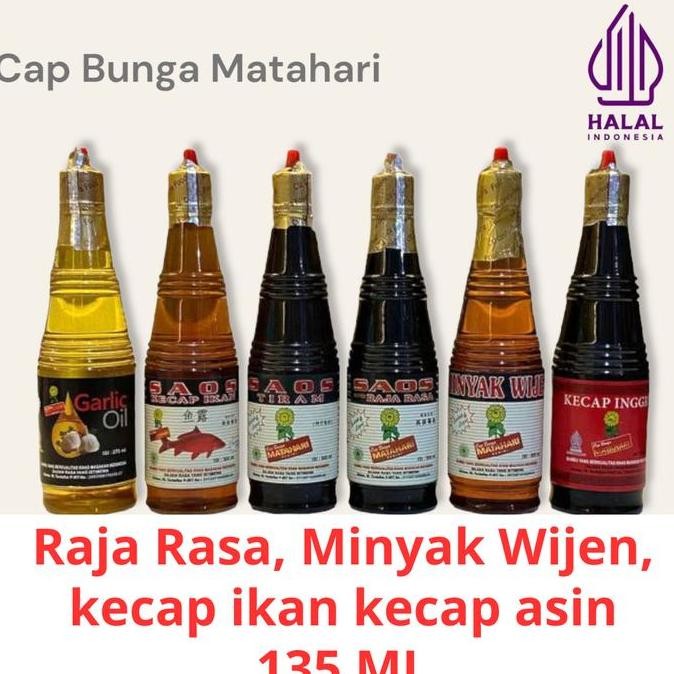 

Raja Rasa, Minyak Wijen, kecap ikan kecap asin 135 ML cap bunga matahari nUg