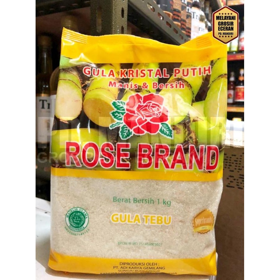 

ROSE BRAND GULA KRISTAL PUTIH GULA TEBU 1 KG / KUNING nUg