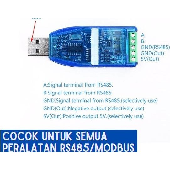Usb To Rs485 Usb Rs 485  Rs485 Converter Modbus Plc Iot Industrial New Stok
