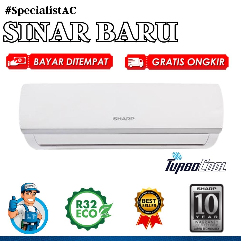 AC SHARP 1/2PK -AH-A5ZCY -Turbo Cool - Hemat Listrik + PASANG