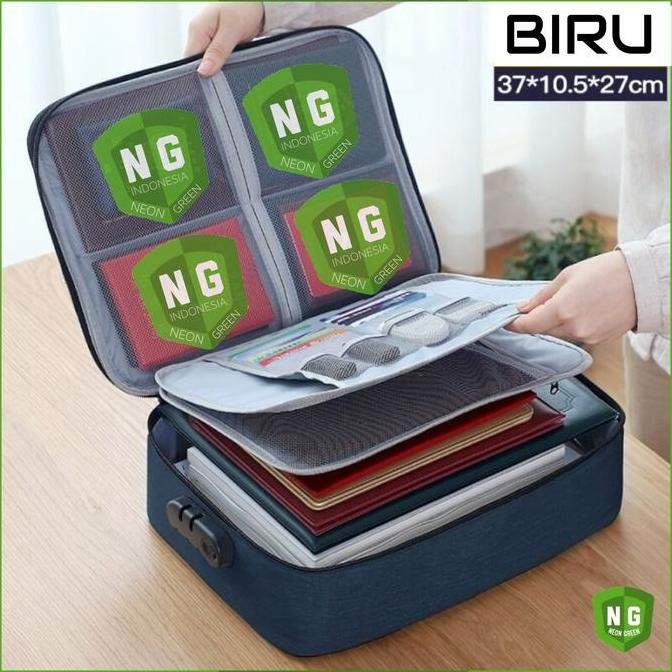 Dearglow- Tas Dokumen Anti Air Dan Api Kunci 3 Angka Tas Travel Dokumen Penting