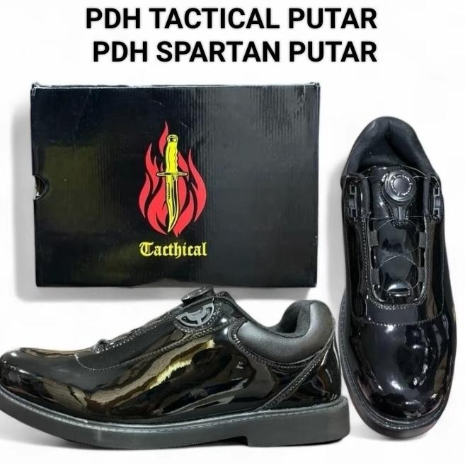 sepatu pdh tactical tali putar/sepatu PDH tali putar tni polri Pantofel Pria