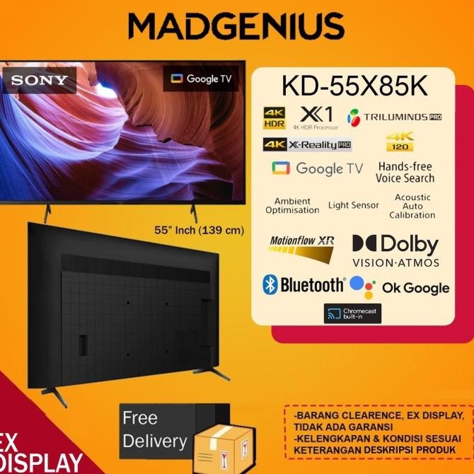 SONY KD-55X85K / KD 55X85K / X85K 4K HDR Smart TV Google TV "JAKARTA"