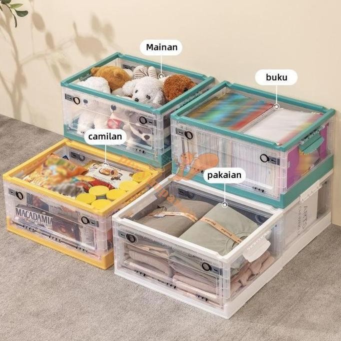 Plastik Case storage box Lipat kotak penyimpanan pakaian serbaguna mainan box tahan lembab storage b