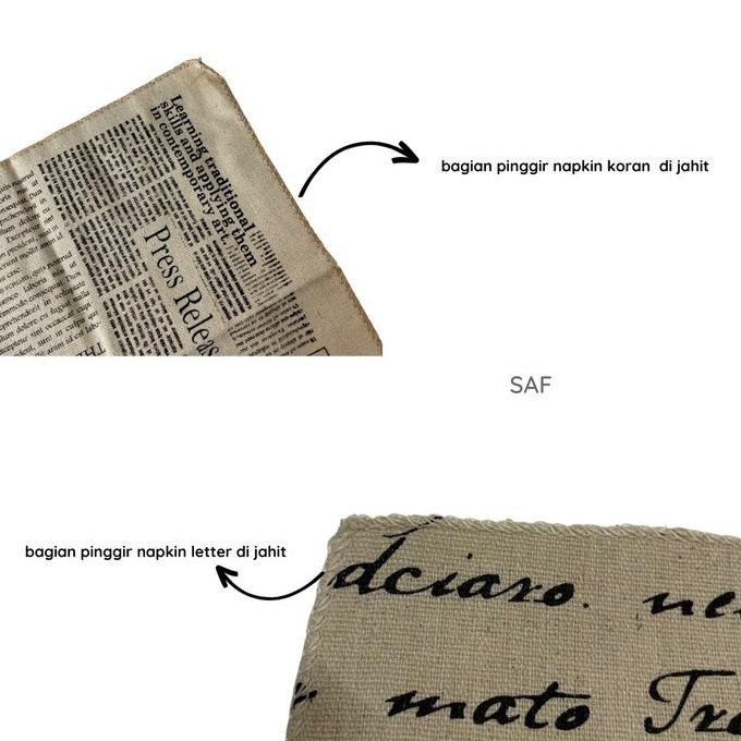 Napkin Motif Letter Koran Kain Props Foto
