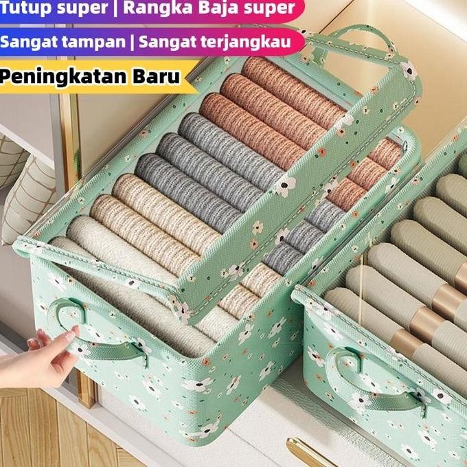 Peningkatan Baru Storage box Rangka Baja Tutup super Storage box organizer tahan debu dan kelembaban