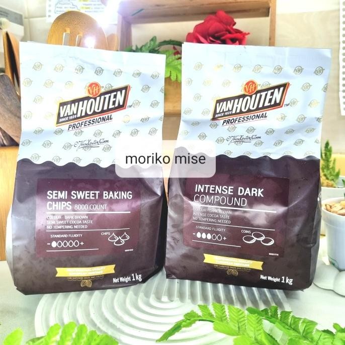 

van houten intense dark compound coin chocolate 1 kg / coklat masak liquid