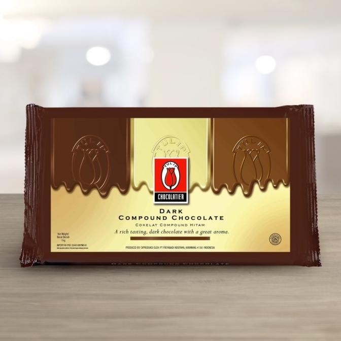 

Tulip Dark/Milk Chocolate Compound/Coklat Compound Batang 1 kg liquid
