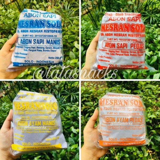 

Murah Abon Sapi Mesran Solo Manis/Pedas