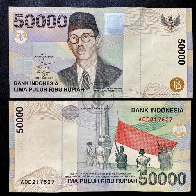 TERSEDIA Uang Kuno 50000 WR Supratman 1999