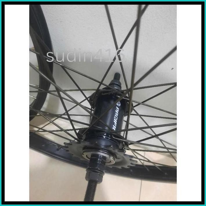 WHEEL SET SEPEDA 20 HUB TORPEDO BELAKANG SAJA VELG JADI PELK JADI 20 TORPEDO BELAKANG VELG 20 HITAM 