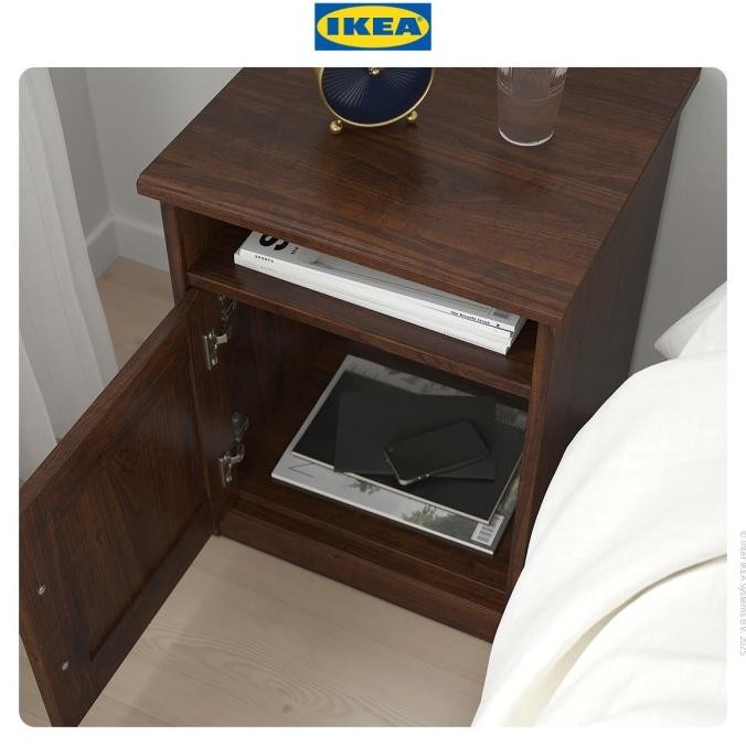 Murah Ikea Songesand Meja Nakas Samping Tidur Cokelat 42X40 Cm