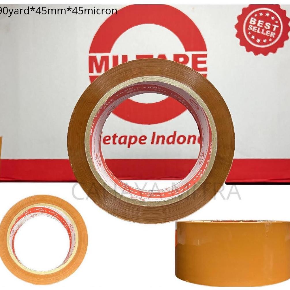 

VD08 OKK-1520 LAKBAN COKELAT // LAKBAN BROWN // Lakban Plastik Miltape Opp 90 Yard x 45 Mm Premium Terlaris