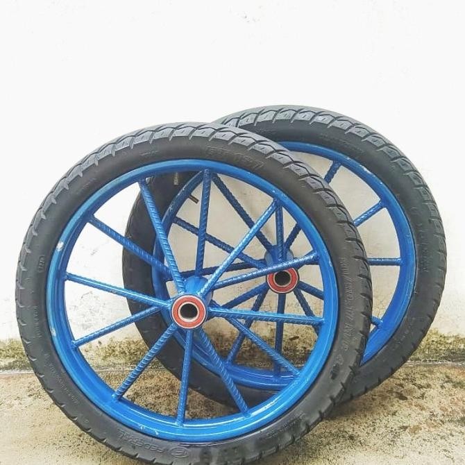 roda gerobak velg motor bebek ring 17 sepasang tanpa besi as
