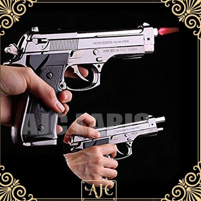 KOREK API GAS PISTOL BARETTA BISA DI KOKANG LIGHTER UNIK