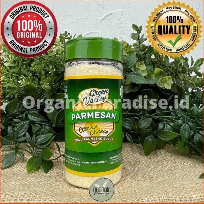 

Green Valley Grated Parmesan Cheese 200 Gram / Keju Parmesan Bubuk Promo
