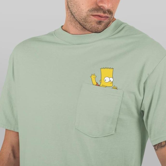 new bisalo kaos saku pocket- kaos kantong depan pria wanita lengan pendek motif "simpson" cotton com