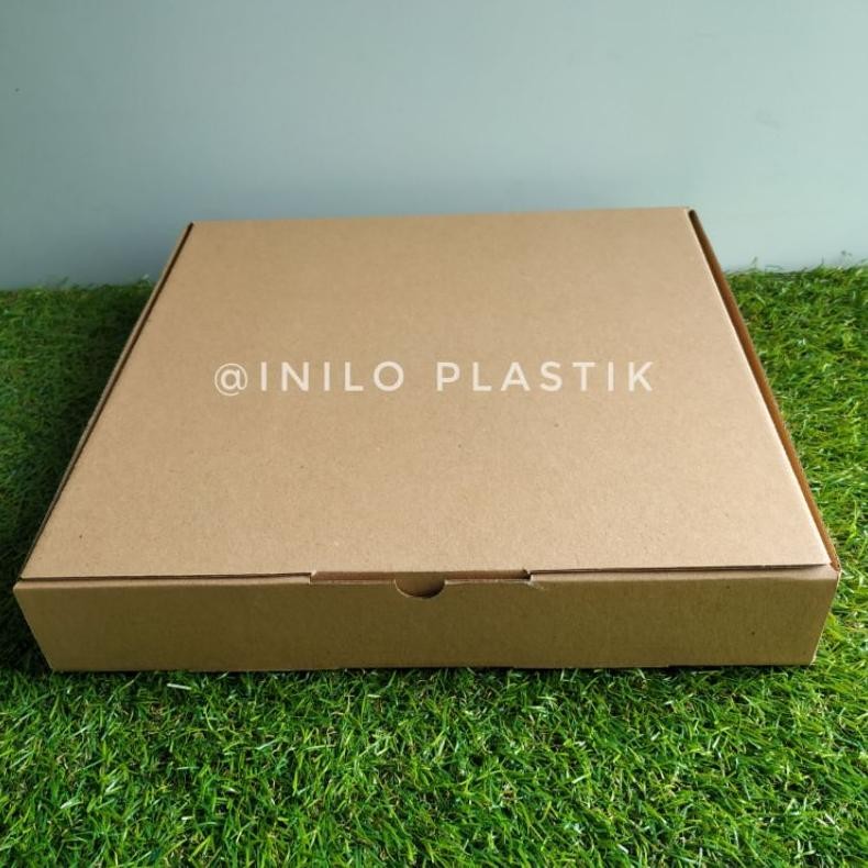 

ew-45 COD @100pcs Box Kardus Kotak Pizza Roti Kue Brownies 25x25x5 / Box Die Cut Viral Terlaris