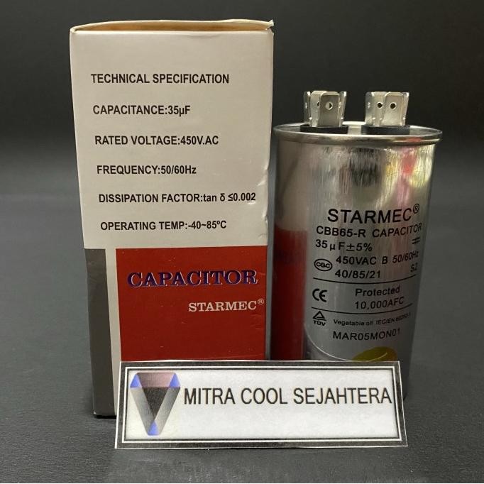Promo Kapasitor AC 35 UF MERK STARMEC / CAPASITOR AC 35 MICRO 450VAC COD