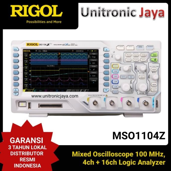 Rigol MSO1104Z Mixed Oscilloscope 100 MHz, 4ch + 16ch Logic Analyzer