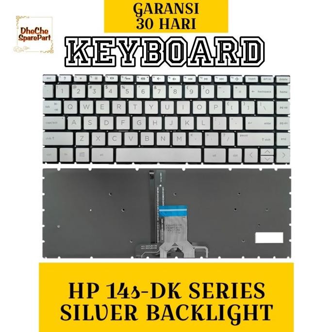 Keyboard Hp 14S-Dk0073Au 14S-Dk1006Au 14S-Dk1515Au 14S-Dk1524Au Silver New Stok