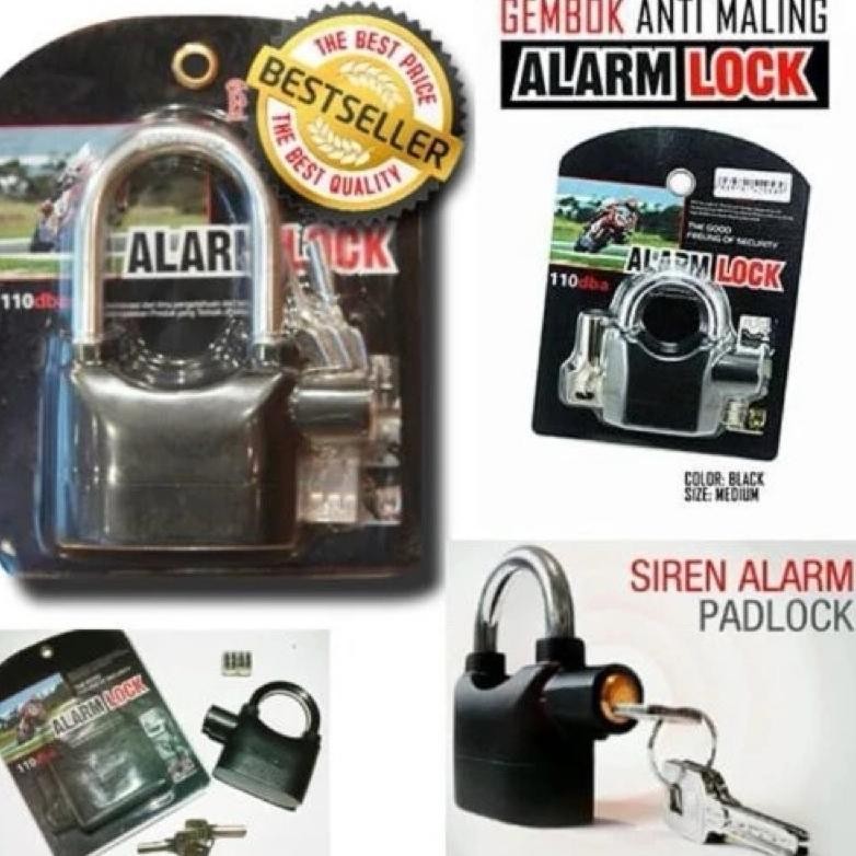Gembok Alarm Anti maling / Gembok rumah anti maling/ gembok motor / gembok alarm bunyi