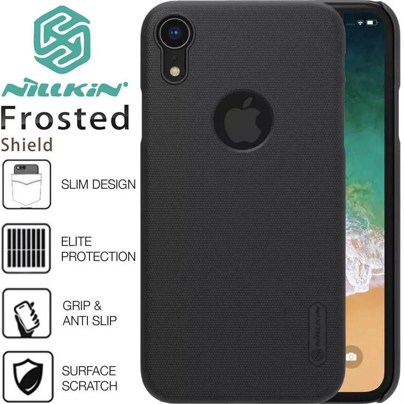 MOGU Nillkin Hard Case iPhone XR - Frosted Shield Casing Original Cover Black Hitam