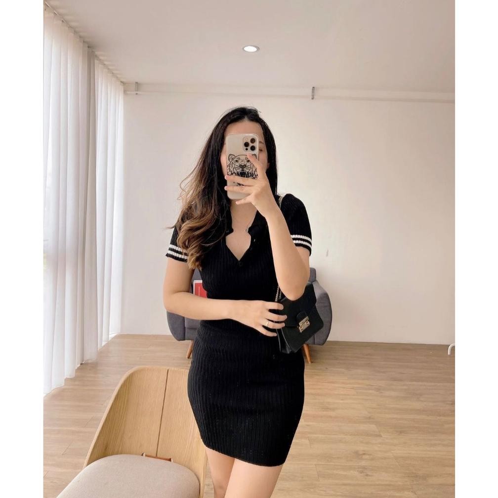 Set Crop Knit Rajut / Setelan Rajut + Rok Span Lengan Pendek