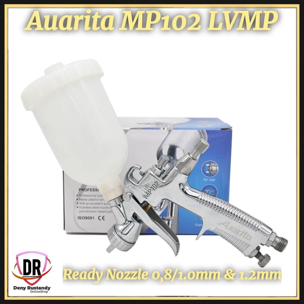 Spray Gun Auarita MP102 LVMP Nozzle 0.8 1.0 1,2mm Plus Water Filter Separator