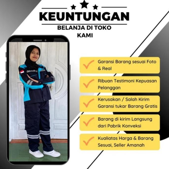 WEARPACK SAFETY BAJU BENGKEL ATASAN WARNA HITAM ABU