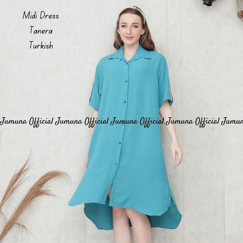 Premium Jumuna - Midi Dress Busui Crinkle Tanera Diskon
