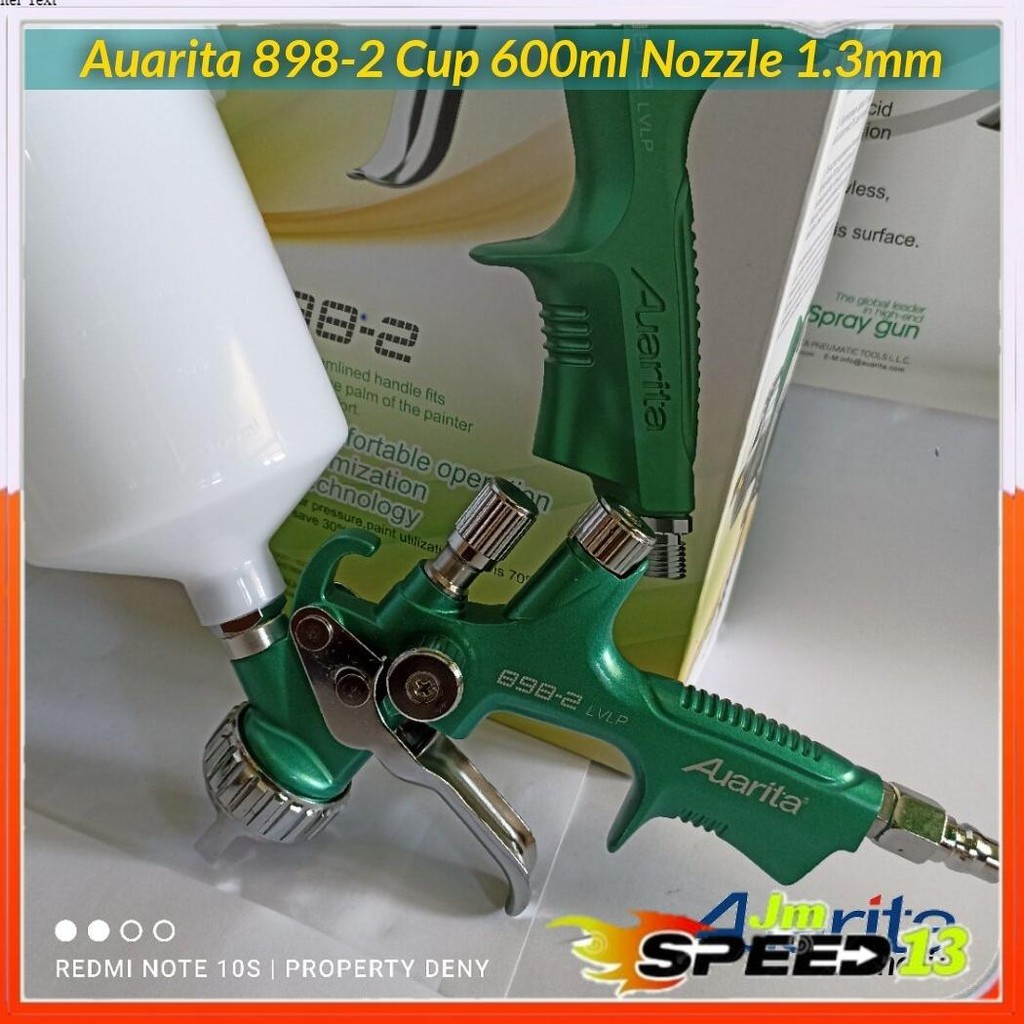 JM SPEEDS 13 Spray Gun LVLP Auarita 898-2 Original Pneumatic Professional Nozzle 1.3 dan 1.4mm High 