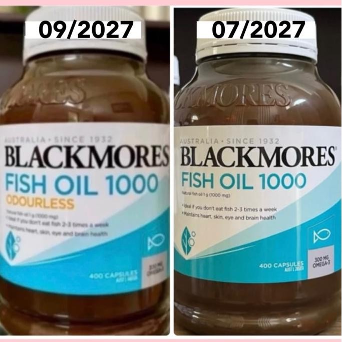 

Blackmores Odourless Fish Oil 1000mg 400 Kapsul Capsules Omega 3 Minyak Ikan 1000mg Natural Odourless