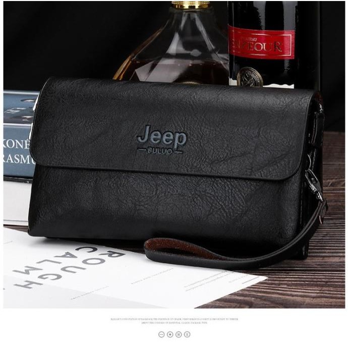 Clutch Kulit Dompet JEEP Original Handbag Tas Tangan Pria Wanita Impor