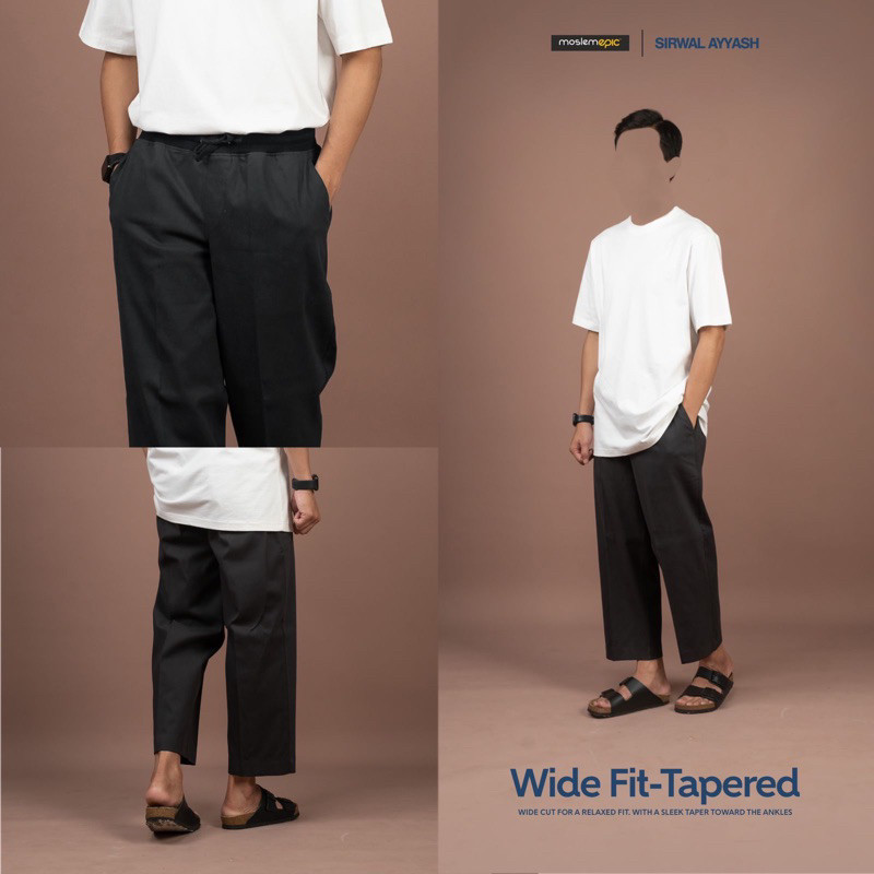 NEW MOSLEMEPIC - Ayyash Wide Fit-Tapered Ankle Pants (Sirwal Ayyash)